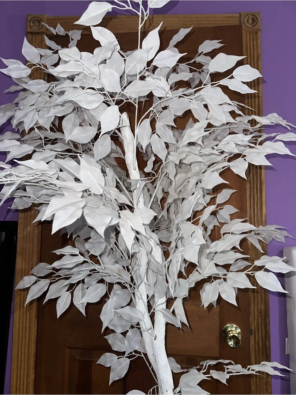 Home Accents White Artificial Ficus Tree - Elegant Faux Floral Accent
